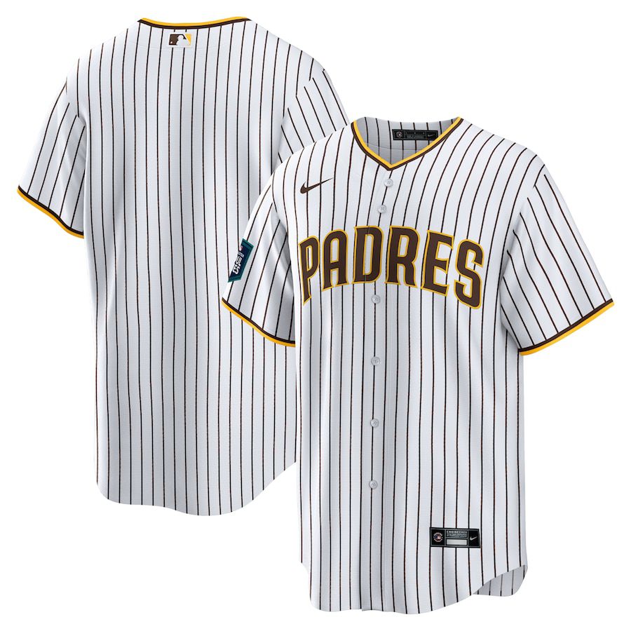 Men San Diego Padres Blank Nike White 2024 MLB World Tour Seoul Series Home Replica Jersey->->MLB Jersey